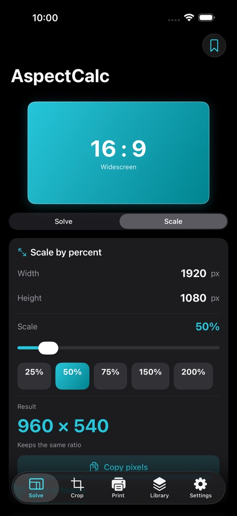 AspectCalc screenshot 2