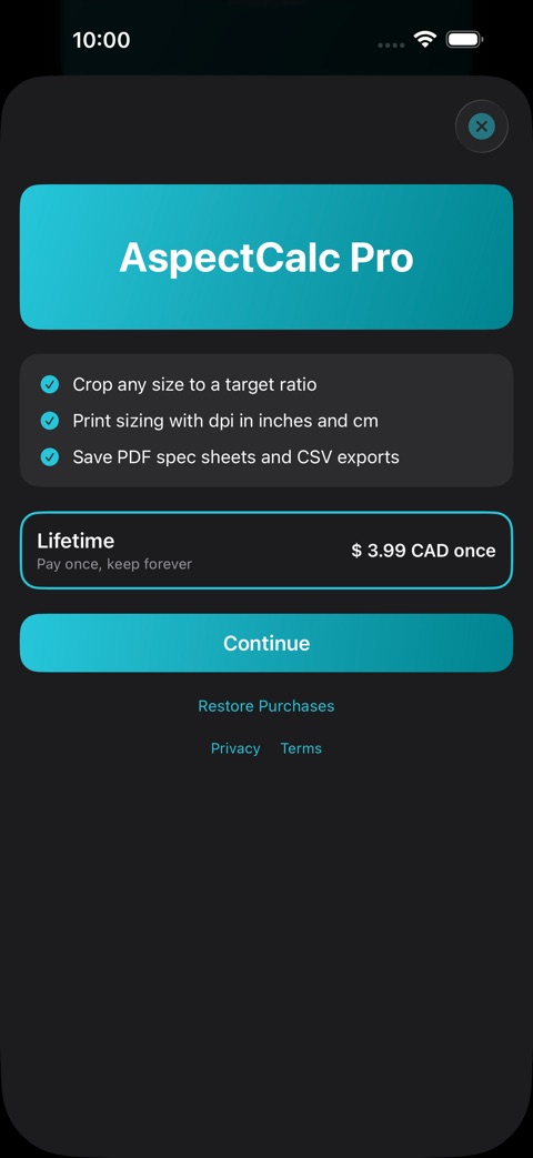 AspectCalc screenshot 4