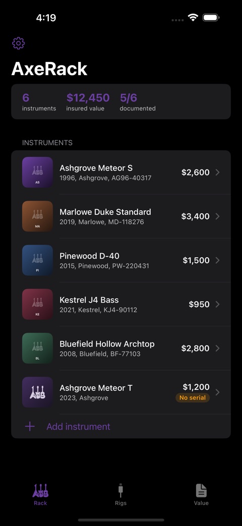 AxeRack screenshot 1