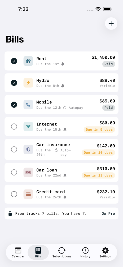 BillOrbit screenshot 2