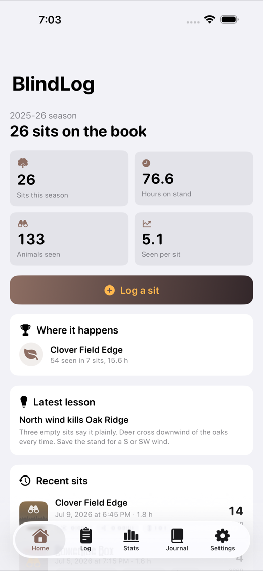 BlindLog screenshot 1