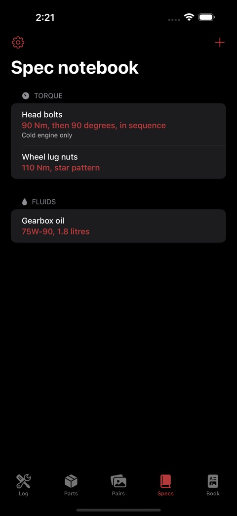 BuildSheet screenshot 5