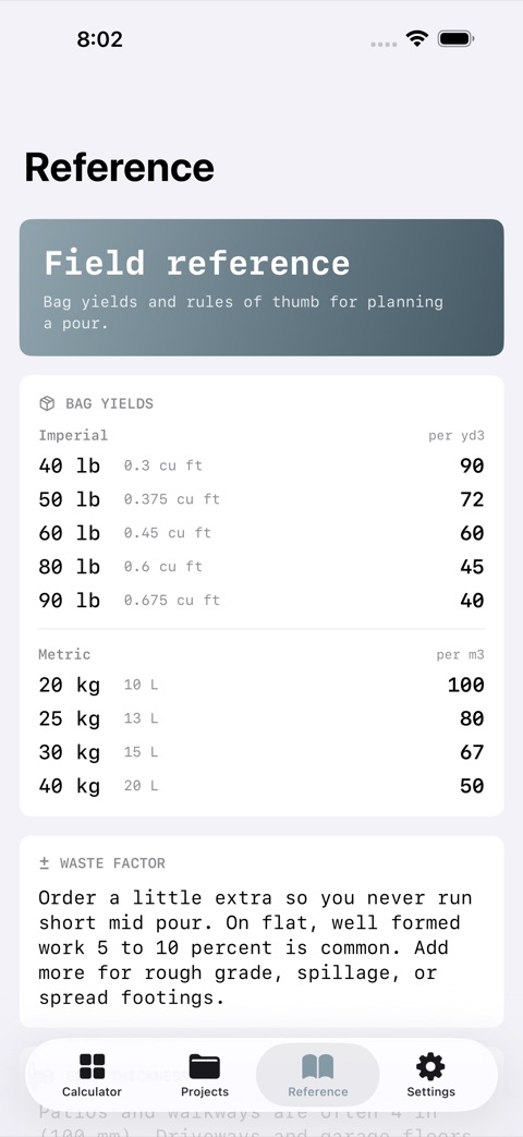 ConcreteCalc screenshot 5