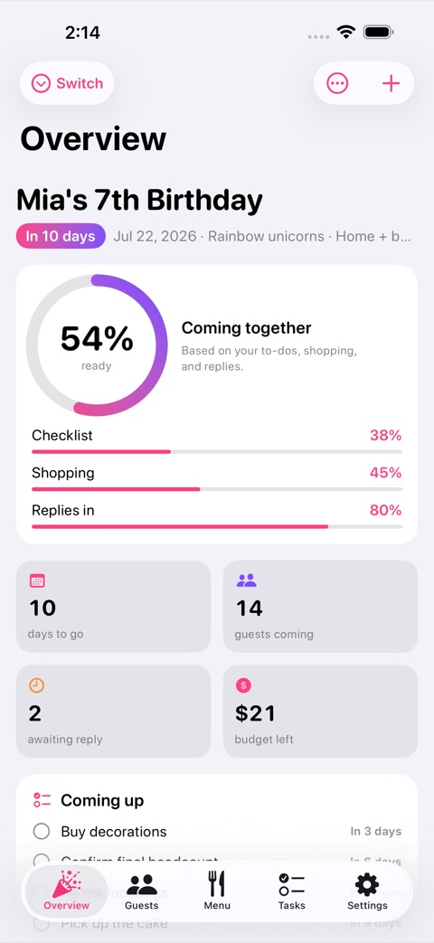 FeteList screenshot 1
