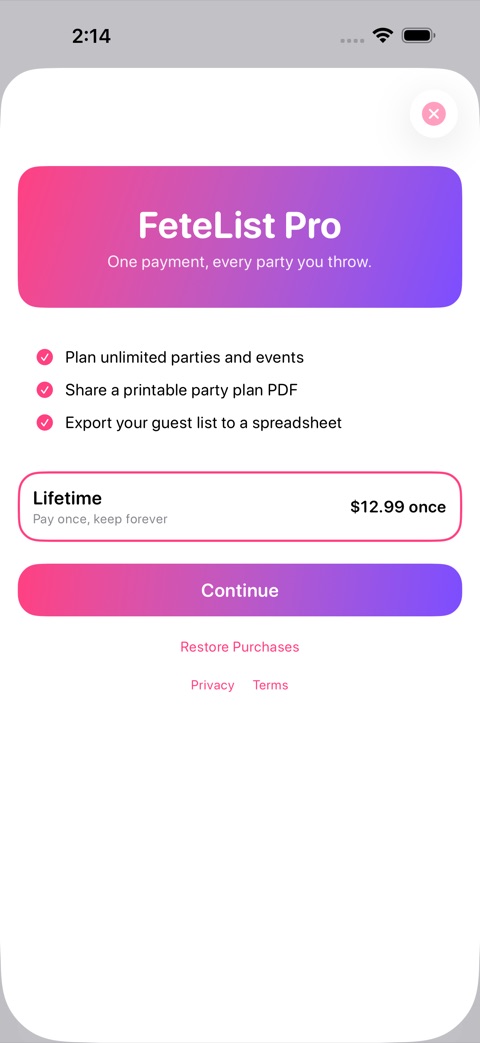 FeteList screenshot 4
