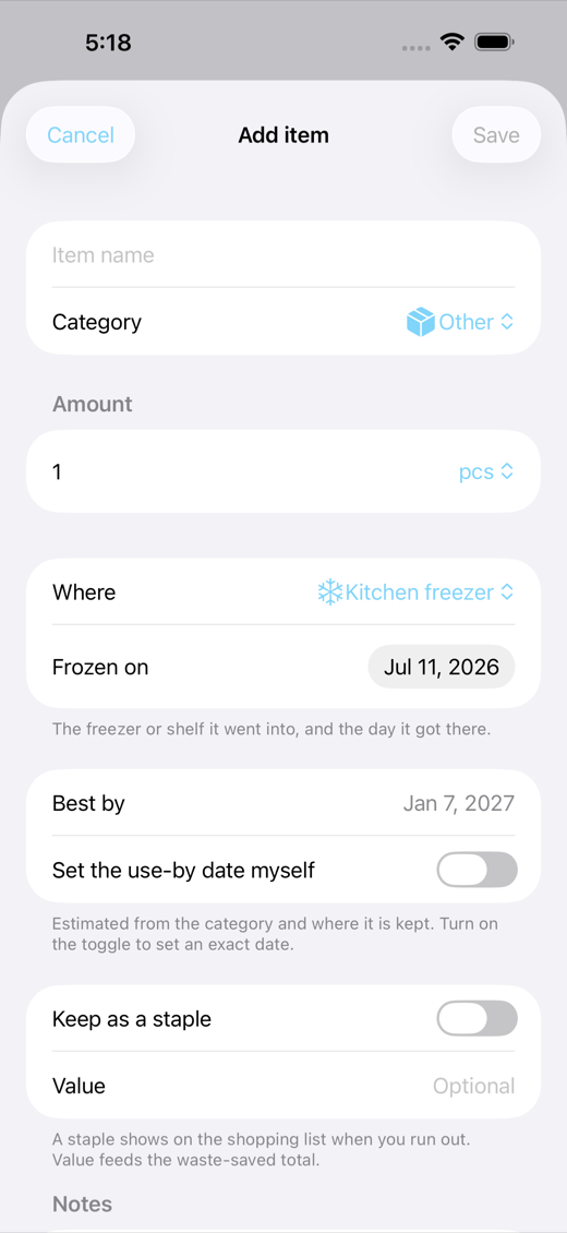 FrostList screenshot 2