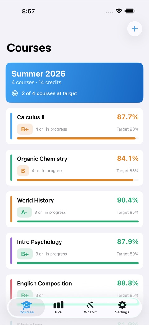 GradeCalc screenshot 1