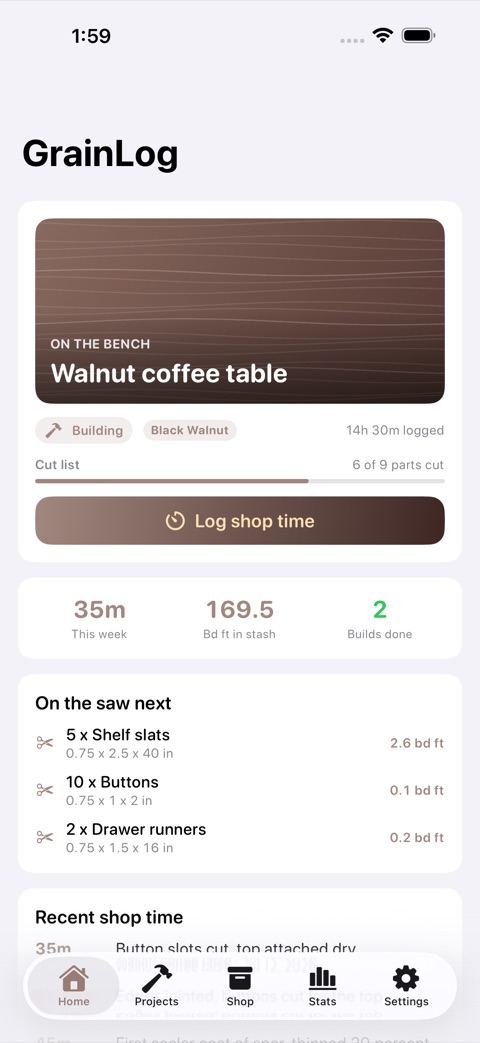GrainLog screenshot 1