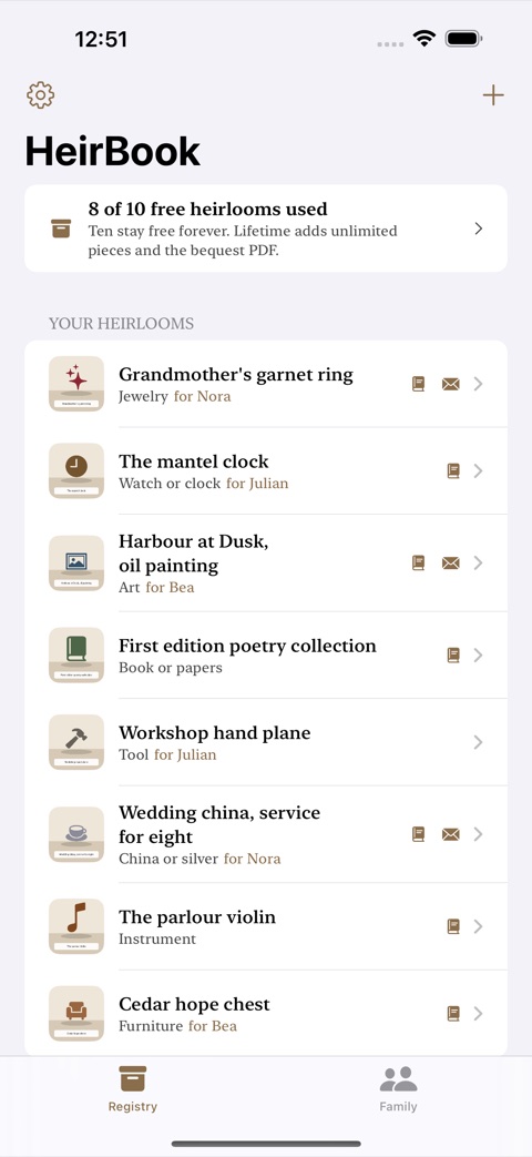 HeirBook screenshot 1