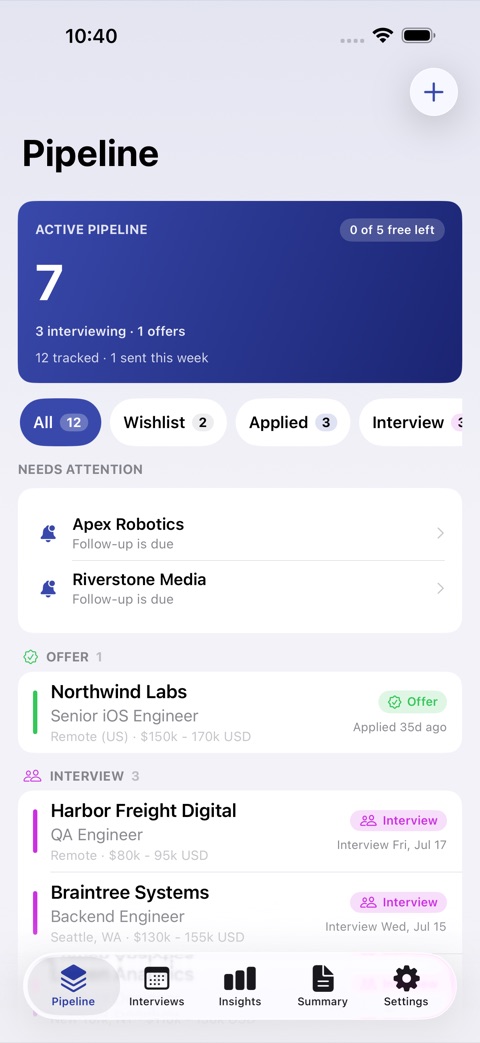 JobTrail screenshot 1
