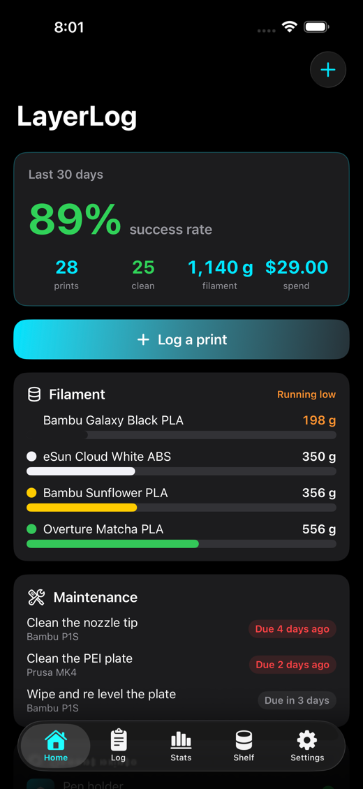 LayerLog screenshot 1