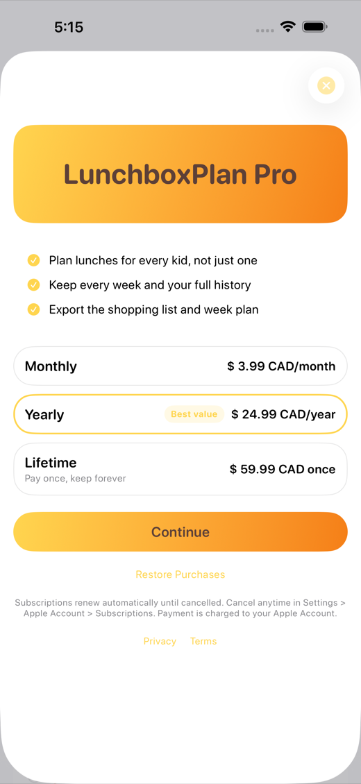 LunchboxPlan screenshot 4