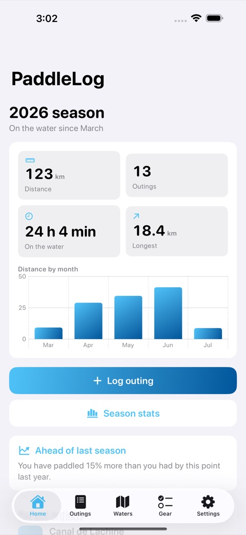 PaddleLog screenshot 1