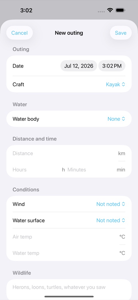 PaddleLog screenshot 2