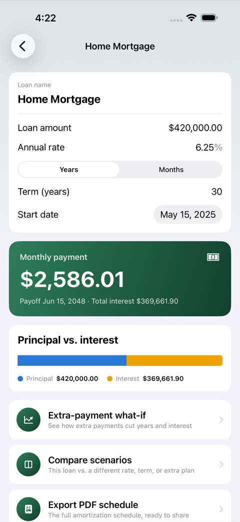 PayoffPlan screenshot 2