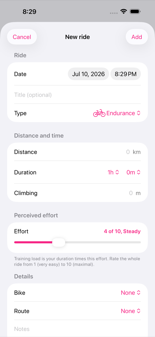 PedalPace screenshot 2