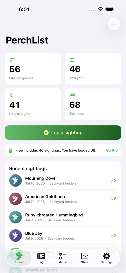 PerchList screenshot 1