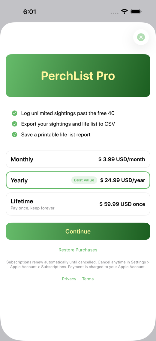 PerchList screenshot 4