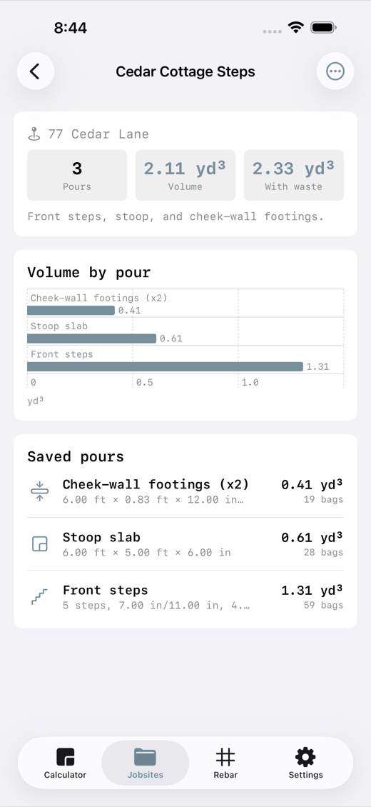 PourCalc screenshot 3