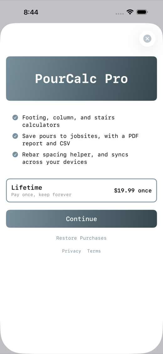 PourCalc screenshot 4
