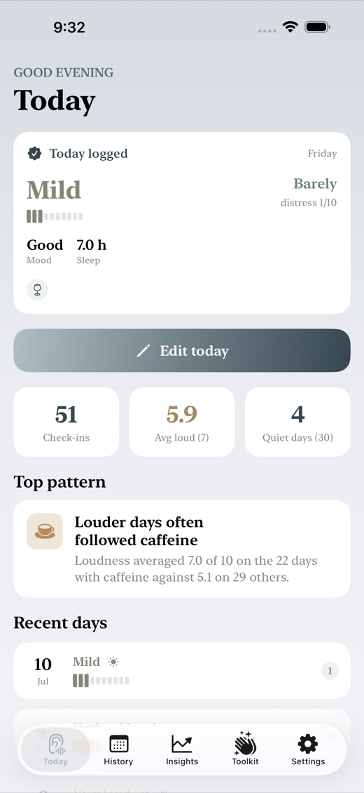 QuietLog screenshot 1