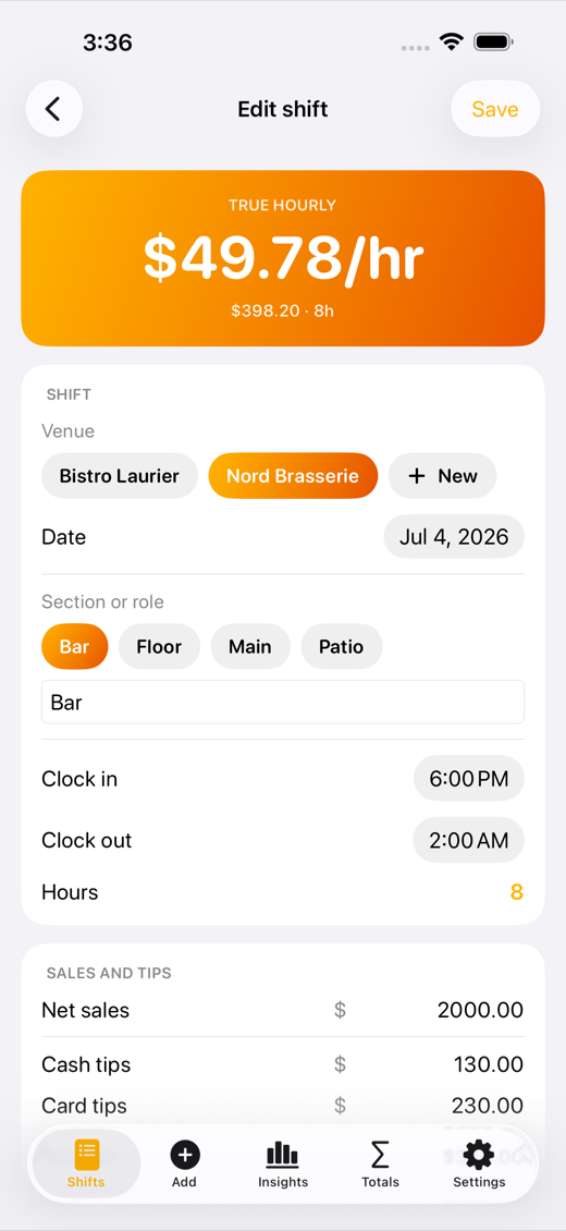 ShiftTally screenshot 2