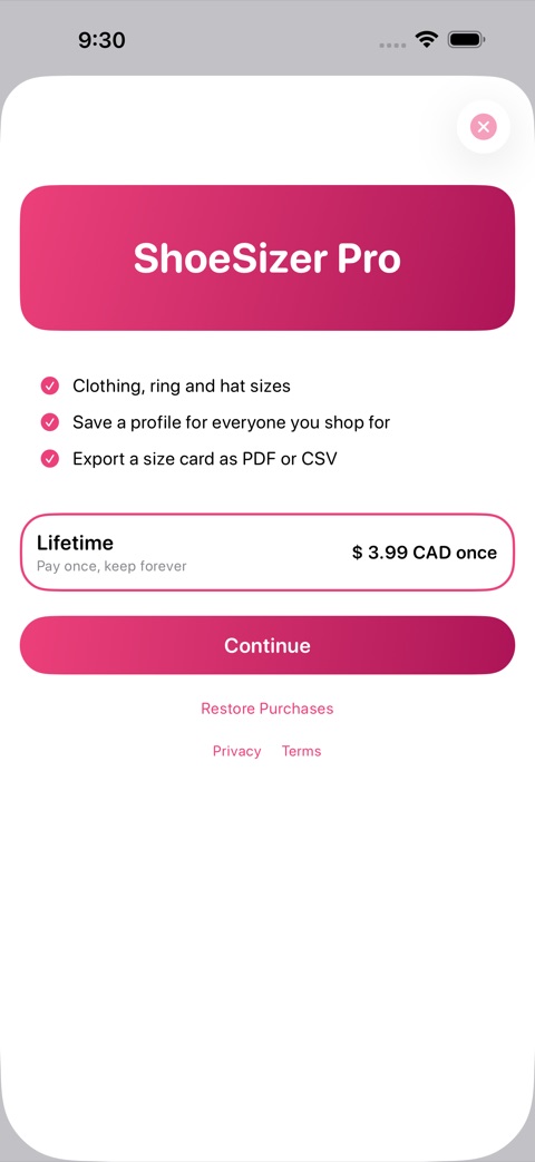 ShoeSizer screenshot 4