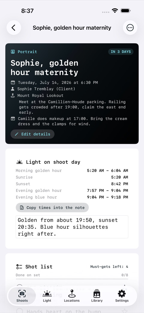 ShotList screenshot 2