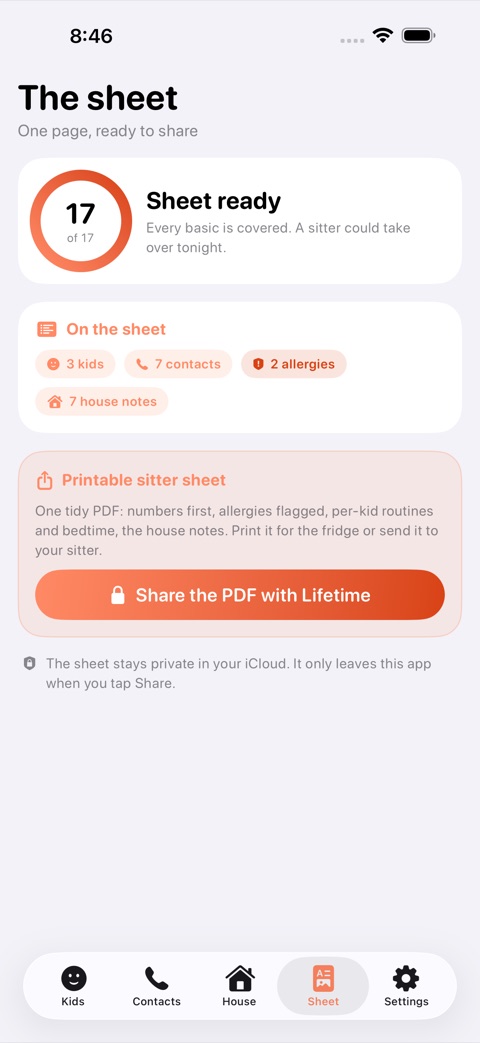 SitterSheet screenshot 3