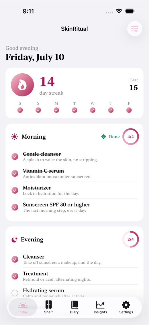 SkinRitual screenshot 1