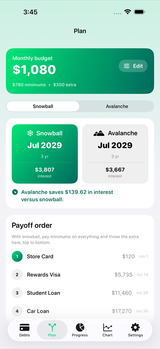 SnowballPay screenshot 2