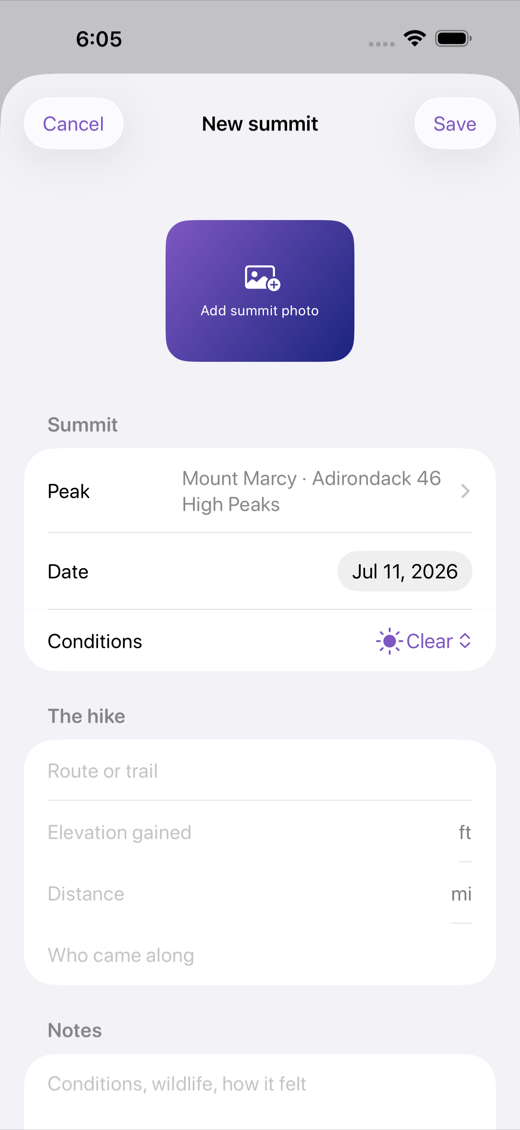 SummitList screenshot 2