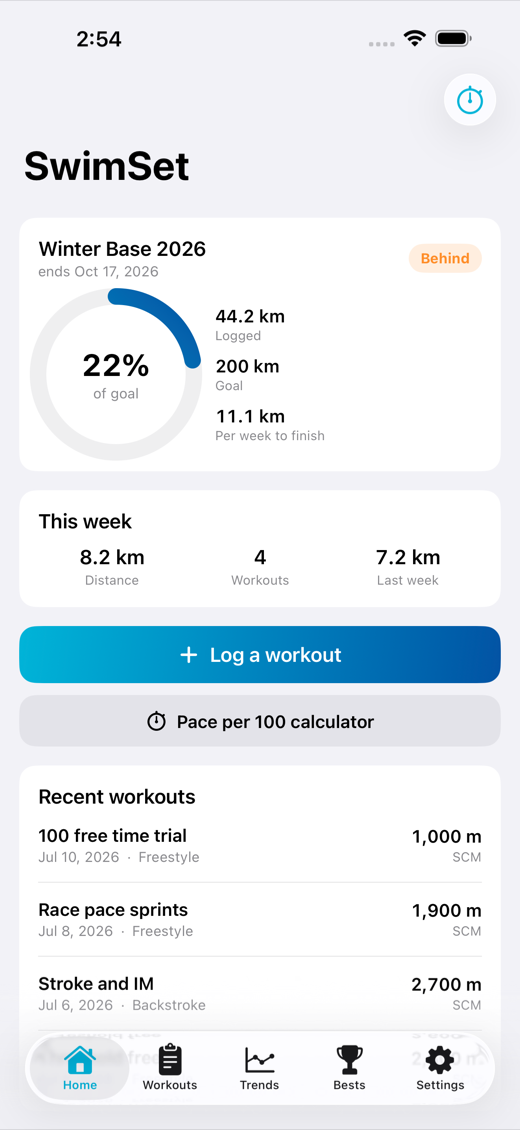 SwimSet screenshot 1