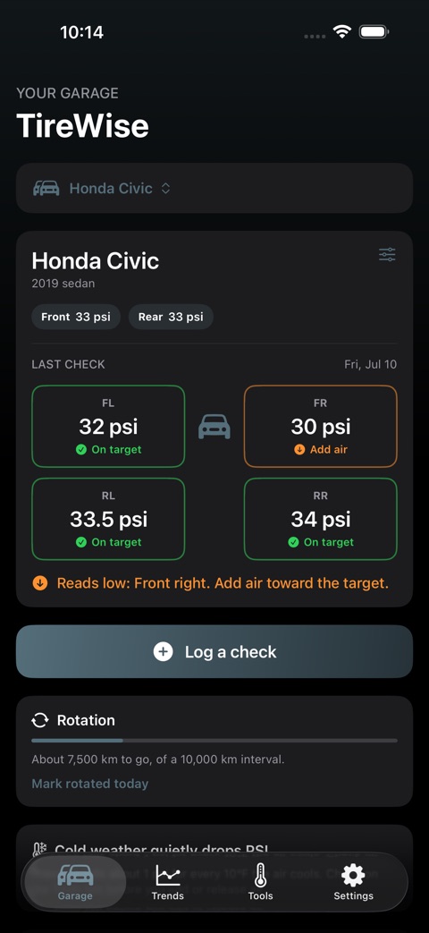 TireWise screenshot 1
