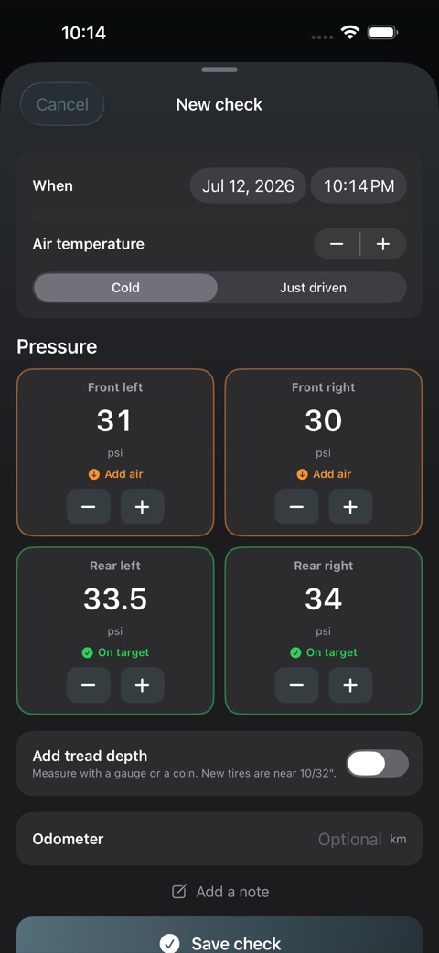 TireWise screenshot 2