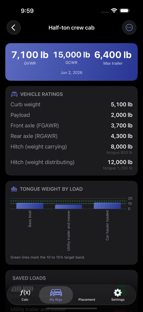 TowCalc screenshot 2