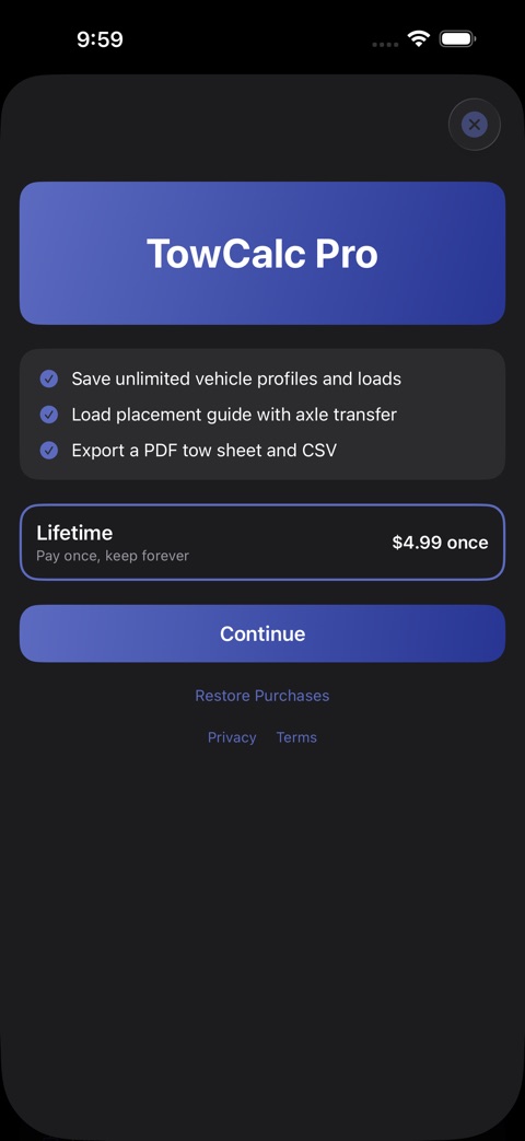 TowCalc screenshot 4