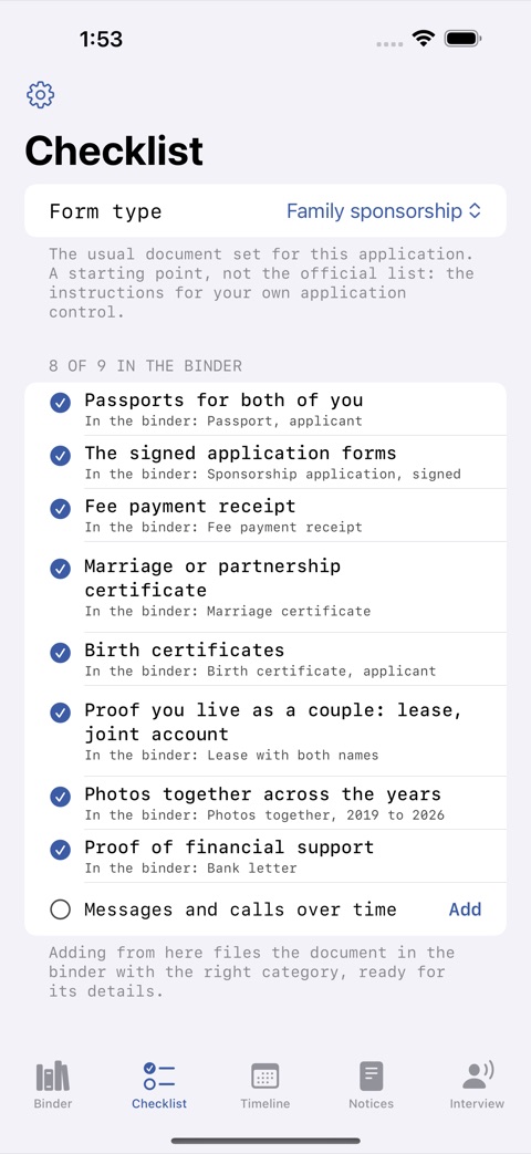 VisaBinder screenshot 2