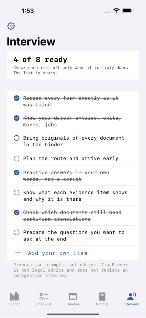 VisaBinder screenshot 5